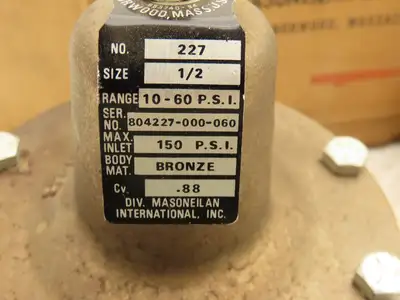 Masoneilan 227 Bronze Regulator Pressure Reducing Valve 150 PSI Max 1/2" NPT