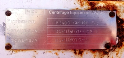 (2) Sharples P3400 sanitary decanter centrifuges, 316SS.