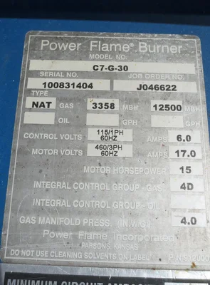 Used 2008 AHC AND POWER FLAME AHC-1000 10MMBTU Boilers Missouri US | Solutions 4 Manufacturing #1332565
