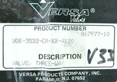 NEW VERSA VALVES VGS-3532-CA-XX-A120 SOLENOID VALVE VGS3532CAXXA120