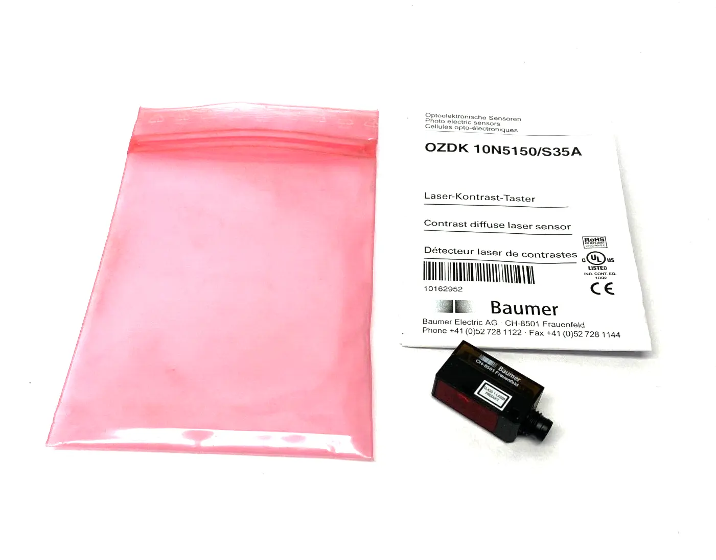 New | in-Stock BAUMER MINIATURE DIFFUSE CONTRAST SENSOR 3~150MM Sensors | Maverick Industrial Sales #1108404