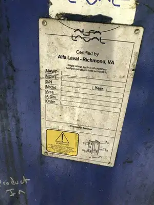 Alfa Laval 22154-2 Plate & Frame Heat Exchanger 150PSI @ 356°F