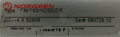 NEW NORGREN CM/940/AC/50/Z/S PNEUMATIC CYLINDER CM940AC50ZS 0X-4x50MM