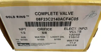 NEW PARKER 08F23C2140ACF4C05 COMPLETE VALVE NPT 1/2 ORIFICE 5/8
