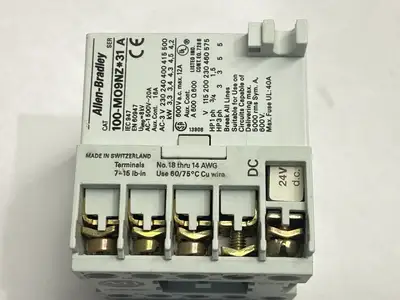 USED ALLEN-BRADLEY SER A MINI CONTACTOR 3-POLE 9A 24VDC COIL
