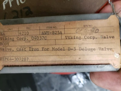 3” – 175 Viking D-5 Deluge Valve, Sprinkler, Cast Iron, 8” Body