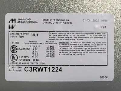 New | in-Stock 2022 HAMMOND MANUFACTURING C3RWT1224 Misc Electrical & Power Parts British Columbia CA | Lenmark #249245