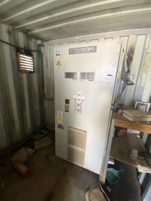 Sharples P3000 decanter centrifuge in container, 316SS.