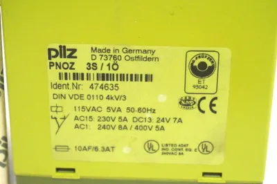 NEW PILZ PNOZ-3S/10 SAFETY RELAY 474635 PNOZ3S10