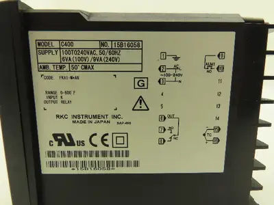 RKC C400 PLC Temperature Control 120/240VAC 6/9VA 800°F Lot of 2