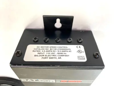 USED BALDOR INDUSTRIAL MOTOR 33:1 1725RPM W/ BC138 DC MOTOR SPEED CONTROL