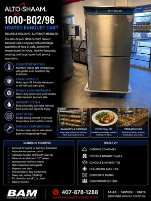 Alto-Shaam 1000-BQ2/96 Heated Banquet Cart