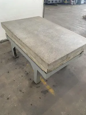 72" X 48" X 12" GRANITE SURFACE PLATE W/STAND. STOCK # 0364124.