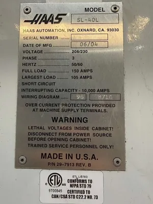 USED 2004 HAAS SL-40L