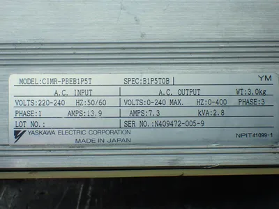 USED YASKAWA CIMRPBEB1P5T
