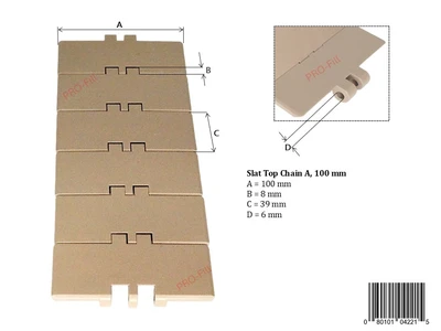 USED PRO-FILL INC SLAT TOP CHAIN C (190MM X 39MM)