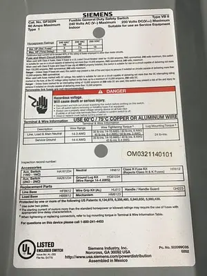 USED SIEMENS GF322N VBII