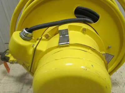 Aero-Motive Retractable Electric Cable Reel 45' 110V 12/3 Cord 20Amp 3-Ring 600V