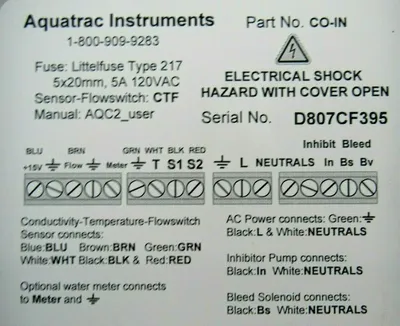 NEW AQUATRAC CO-IN COOLING TOWER WATER TREATMENT CONTROLLER CTF-84-193 COIN