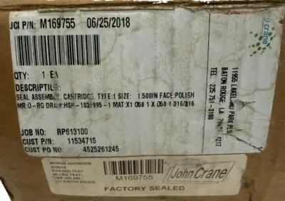 NEW JOHN CRANE M169755 MECHANICAL CARTRIDGE SEAL