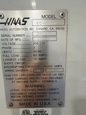Used 2007 HAAS EC-400PP Horizontal Machining Centers Illinois US | Aucto #1333571