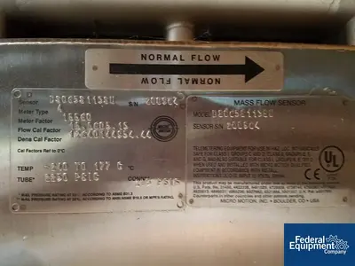 USED Micro Motion 1" Micro Motion Flow Meter, S/S