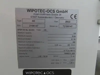Wipotec OCS HC-SL Checkweigher High Speed Belt Weigh Conveyor 50Lb 39"W x 63"L