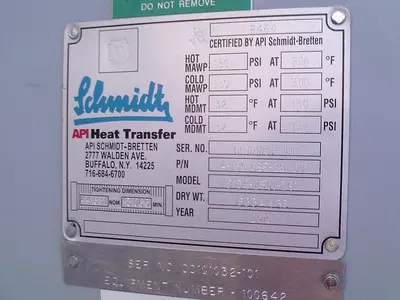 Used 2010 SCHMIDT S156-2500-261 Heat Exchangers | DH Griffin Used Equipment #1383135