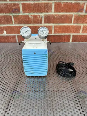 USED CHINA GM-0.50 DIAPHRAGM VACUUM PUMP 200MBAR, 110V, W/ 30L/MIN PUMPING SPEED