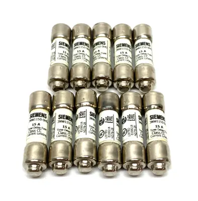USED SIEMENS SENTRON CYLINDRICAL FUSE, 15A, SLOW-BLOW