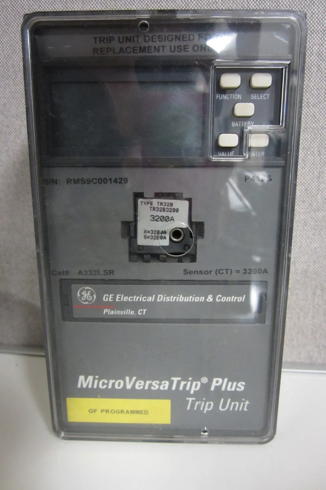 GENERAL ELECTRIC A332LSR MICROVERSA TRIP UNIT