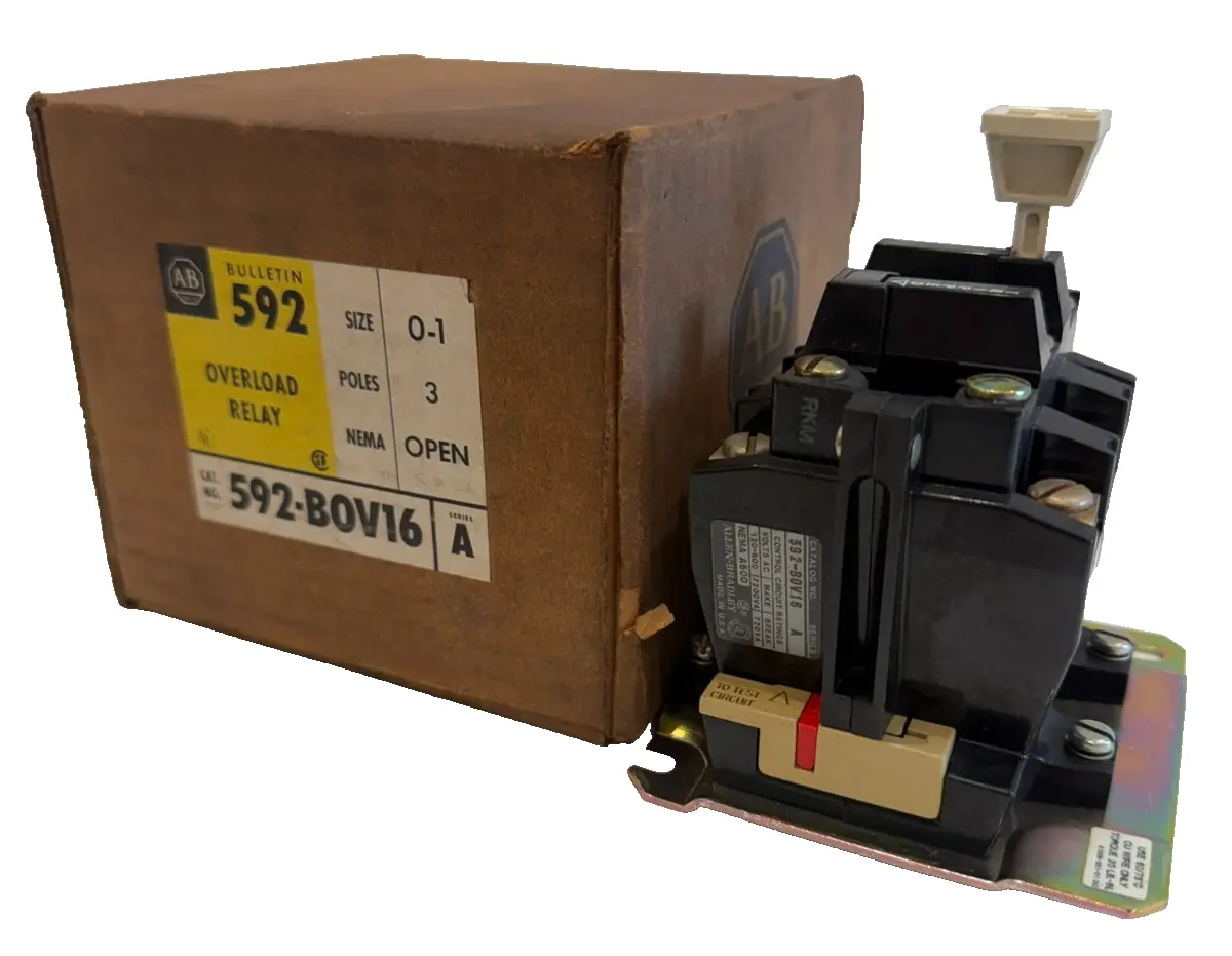 ALLEN BRADLEY 592-B0V16 OVERLOAD RELAY SER. A 592BOV16 NEW, SURPLUS