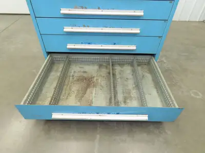 Nu-Era Modular Tool Storage Cabinet 10 Drawer 45x28x61" Stanley Vidmar Blue