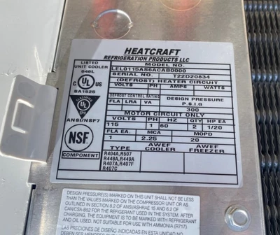 171-0072 2 HP Walk In Cooler Condensing Refrigeration System