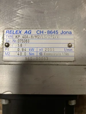 Relex KP 40A-8/M2/LS/0P2/Vi Gear Drive / Speed Reducer 0.94kW 2000RPM 8:1