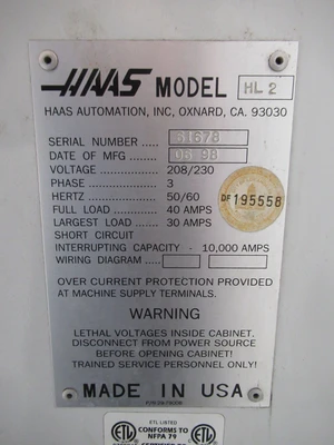 USED 1998 HAAS HL-2