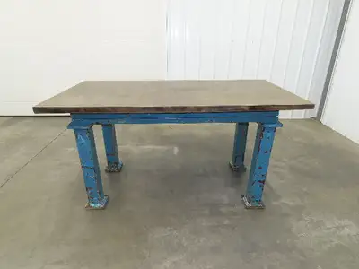 Vintage Precision Steel Welding Layout Table 71x35.5" Cast Iron 1-3/4" Thick Top