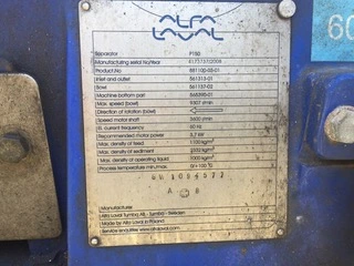 Alfa-Laval P-150 fuel/lube oil purifier module, 316SS.