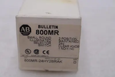 Allen Bradley 800MR-24HY2BRAK Ser D 2 Pos Illuminated Selector Switch STK H535A