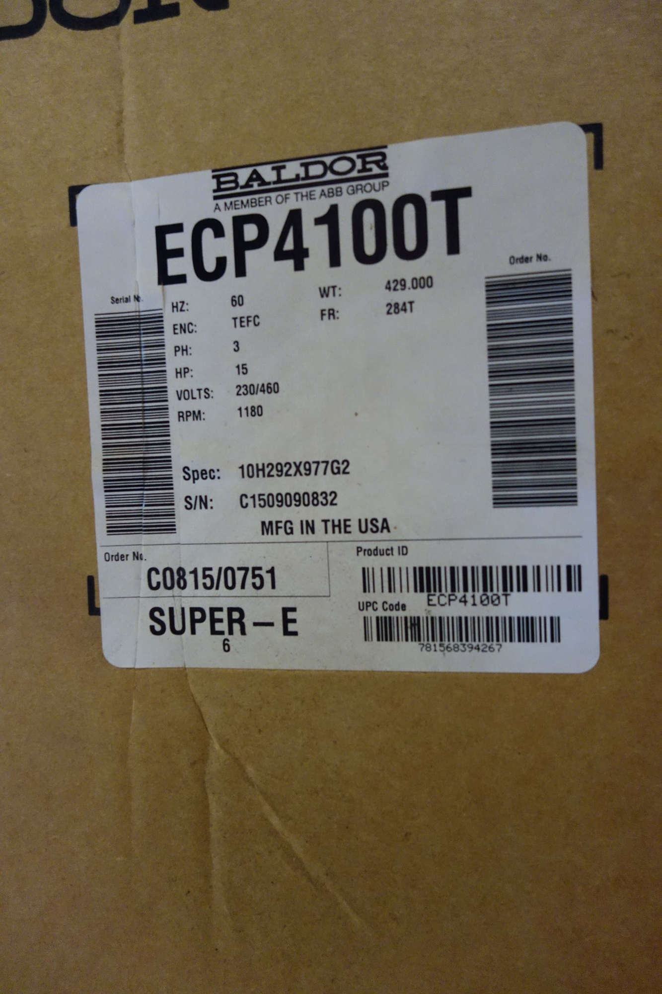 Used BALDOR ECP4100T A.C. Motors Ohio US | Aucto #1427218