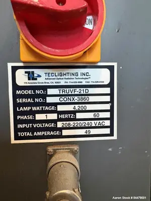 Used Tec Lighting TRUVF-21D UV Coater | High-Speed Sheet Coating System