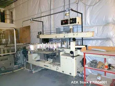 Used Complete Wine Bottling Line with Corker, Labeler & Capsule Shrinker
