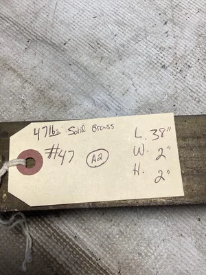 C360 Machined Brass; Lathe Stock Bar; 38″ X 2″ Square Bar
