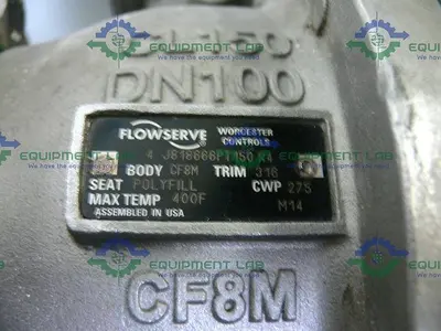 USED FLOWSERVE SERIES 39 120PSI PNEUMATIC ACTUATOR + POSITION MONITOR & 4" BALL VALVE