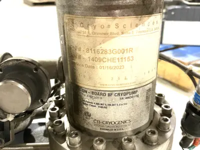 USED BROOKS CTI CRYOGENICS ON-BOARD CRYOPUMP