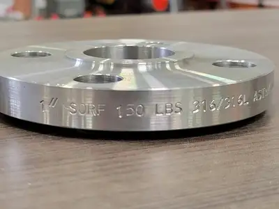 1" Slip on Raised Face 150 lbs 316/316L ASTM/ASME A/SA182 B16.5 11/394 Flange