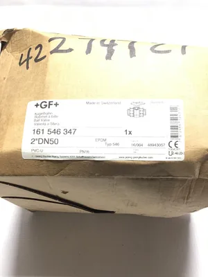 Georg Fischer 161 546 347 PVC-U 2 Way Ball Valve Inline True Union