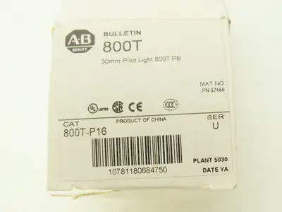 Allen Bradley 800T-P16 Pilot Light 30mm Pushbutton No Lens with 120V Transformer