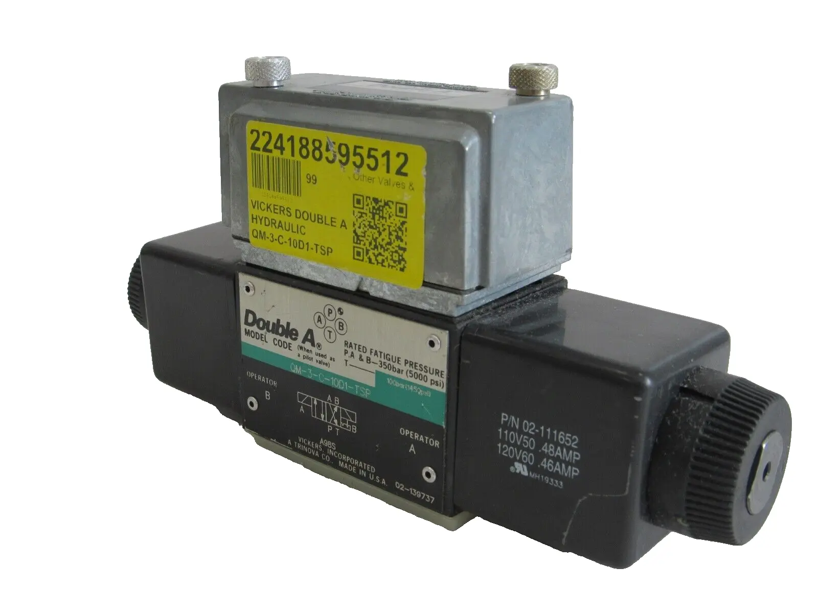 NEW VICKERS QM-3-C-10D1-TSP HYDRAULIC SOLENOID VALVE QM3C10D1TSP