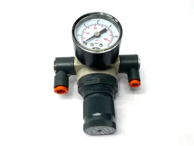 Used Metal Work Pneumatic Regulator 1/4" Ports w/ Pressure Gauge Air Pressure Regulators Michigan US | Maverick Industrial Sales #1389820